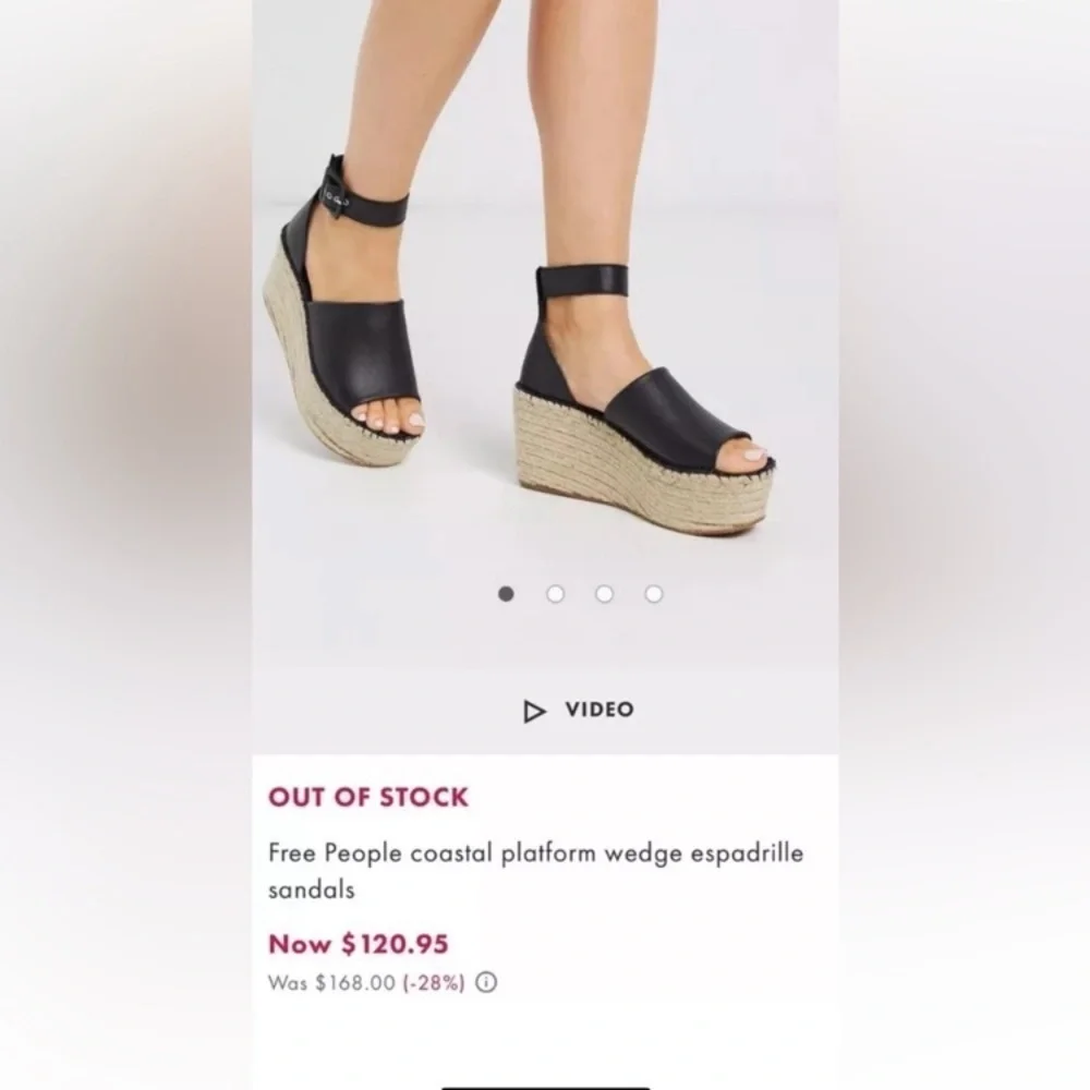 Free People Coastal platform wedge espadrilles sandals EURO 37 US 6.5 black
